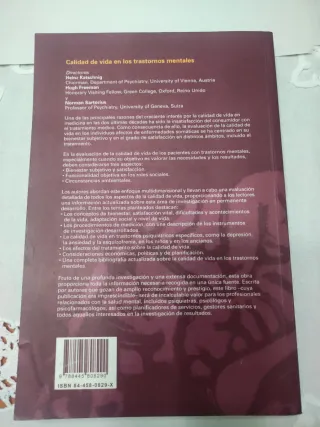 Calidad de Vida En Los Trastornos Mentales (Spa...