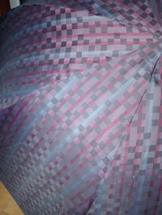 Guarda-chuva xadrez roxo e cinza