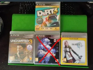 Lote PS3: Uncharted 3, Final Fantasy XIII, Dirt 3