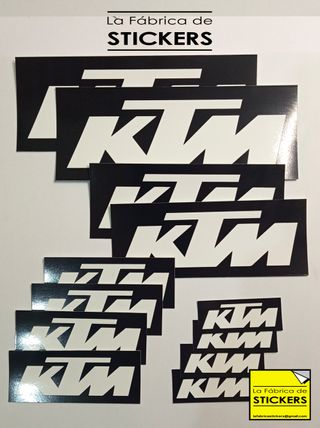 Pack de 2 pegatinas de vinilo KTM (Negro-Naranja)