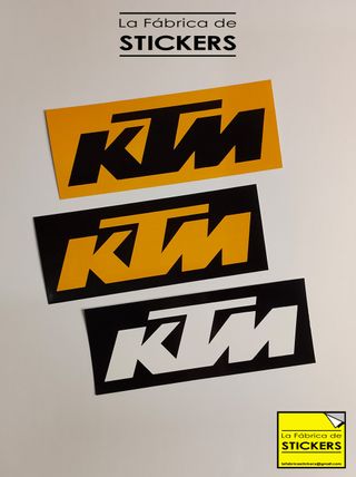 Pack de 2 pegatinas de vinilo KTM (Negro-Naranja)