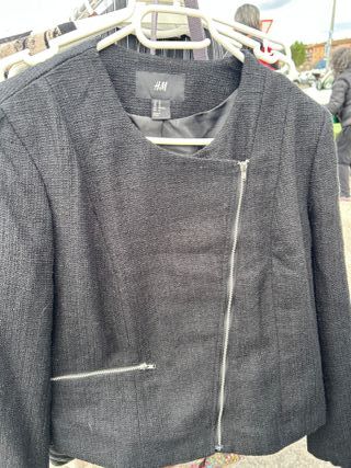 Abrigo H&M Gris Mujer