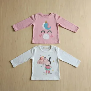 Lote 2 camisetas manga larga bebé