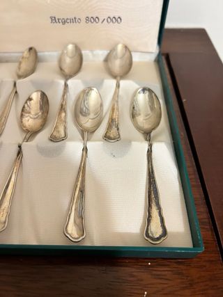 Servizio 12 cucchiaini Argento 800