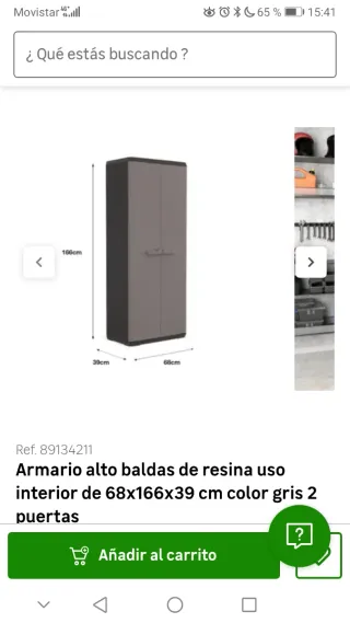 Armario alto resina 68x166x39