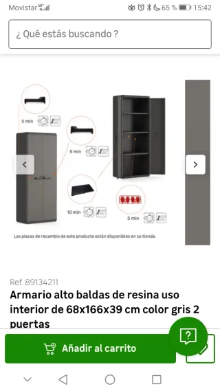 Armario alto resina 68x166x39