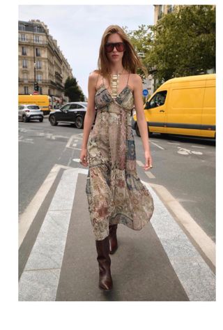 Vestido Zara Midi Estampado