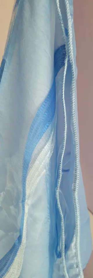 Tenda a pannello blu e argento