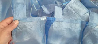 Tenda a pannello blu e argento