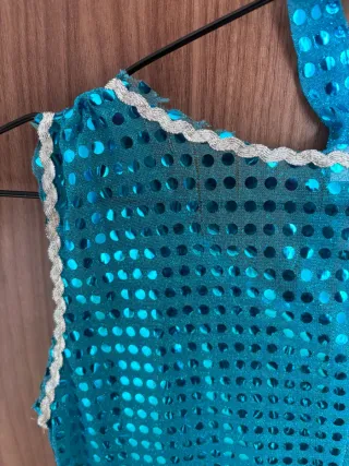 Disfraz charleston niña lentejuelas azul con fleco