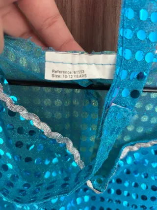 Disfraz charleston niña lentejuelas azul con fleco