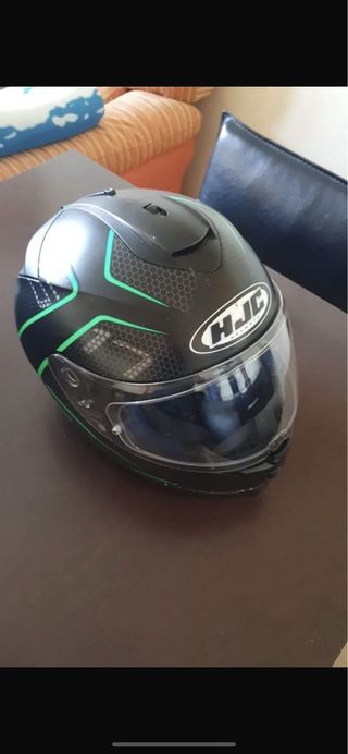 Casco HJC Moto Negro y Verde