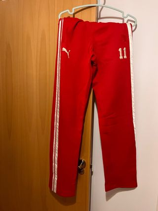 Pantalón chándal Puma mujer rojo