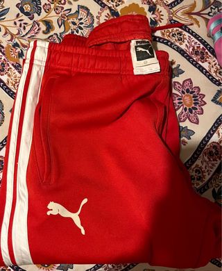 Pantalón chándal Puma mujer rojo