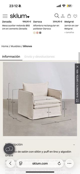 Sklum Grace Sillón y Puff