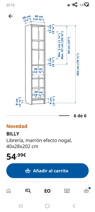 Librería Estantería Billy Ikea Madera