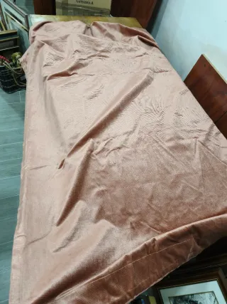 Lote 7 paños cortina color teja