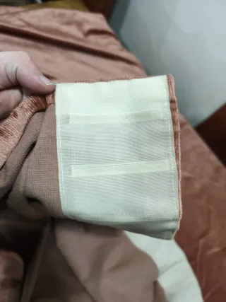 Lote 7 paños cortina color teja