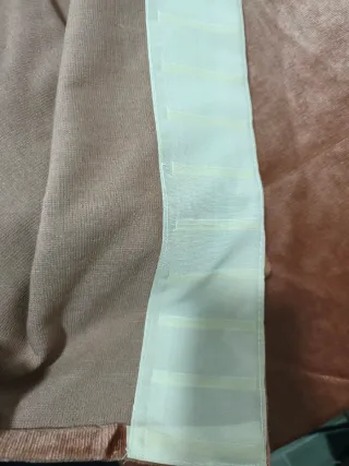 Lote 7 paños cortina color teja