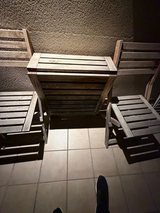 Mesa y 2 Sillas Plegables Madera Exterior Ikea