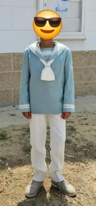 Traje Comunión Niño Azul y Blanco