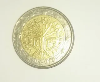 Rara moneda 2 euros Francia canto sin acuñar