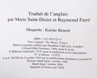 Le doigt magique - Roald Dahl