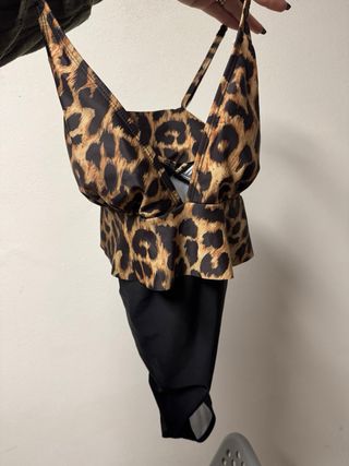 Costume maternità intero leopardato/nero