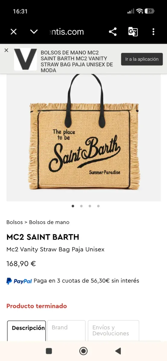 Bolso MC2 Saint Barth Rafia The place to be