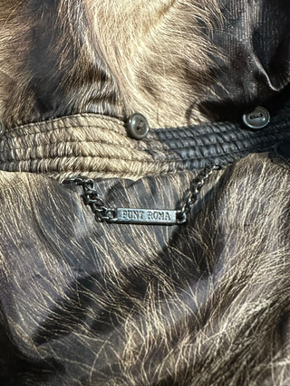 Abrigo Punto Roma Acolchado Estampado Marrón XL