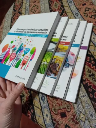 Lote 5 libros curso de cocina