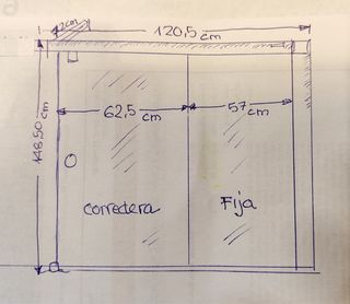 Mampara de bañera cristal y metal