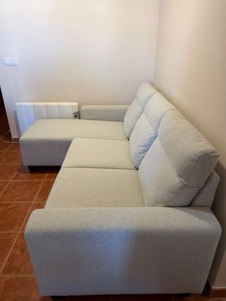 Sofá modular tela beige/gris