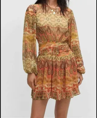 Vestido Mango Talla XS Estampado