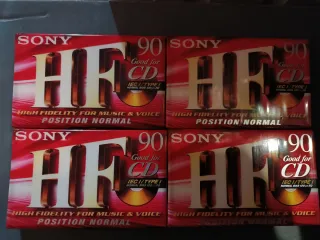 4 Casetes Sony HF 90 Minutos