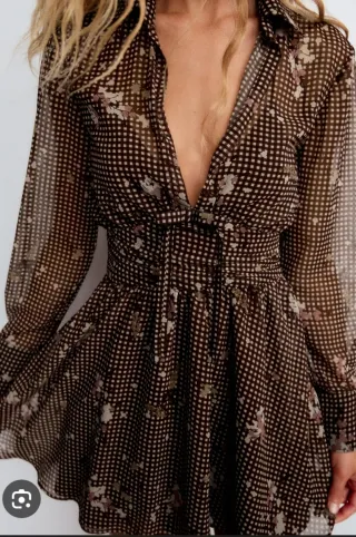 Vestido Zara cuadros y flores