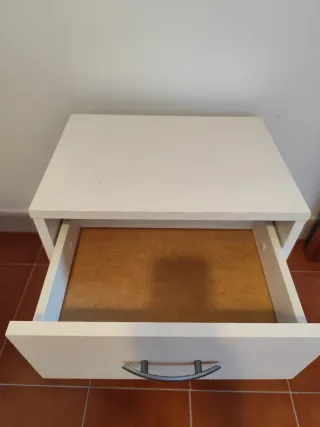 Mesita de noche blanca 38x28x40cm