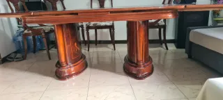 Mesa clásica + 6 sillas comedor madera