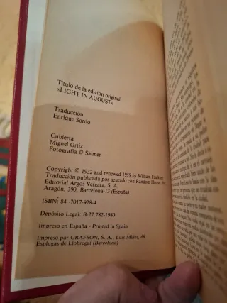 Libro Luz de agosto William Faulkner
