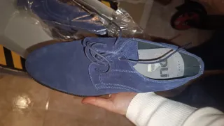 Zapatos de ante azul para hombre