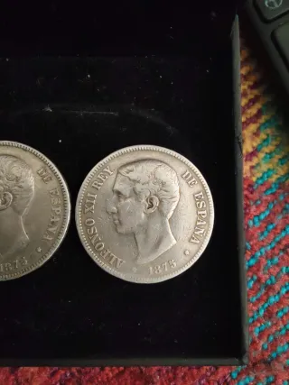 Monedas de plata Alfonso XII Rey de España