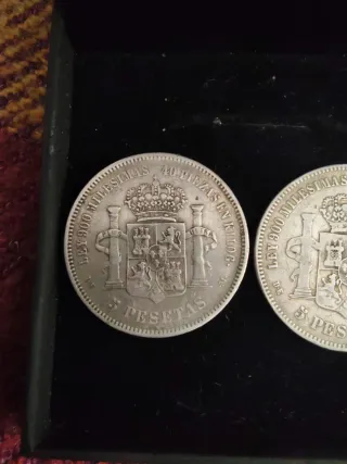 Monedas de plata Alfonso XII Rey de España