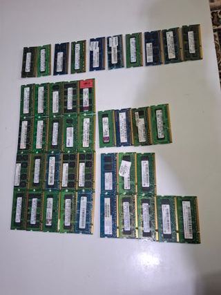 Lote 42 Memorias RAM DDR2 e DDR3 para Portatil
