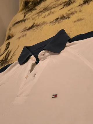 Polo Tommy Hilfiger Blanco/Rojo Old Money Premium