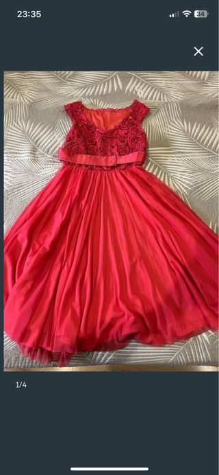Vestido de fiesta rojo midi