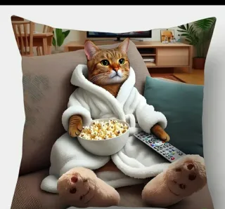 Funda cojín gato divertido