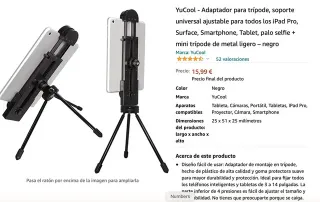 Trípode para móvil con soporte