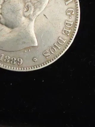 Moneda de plata Alfonso XIII 1889