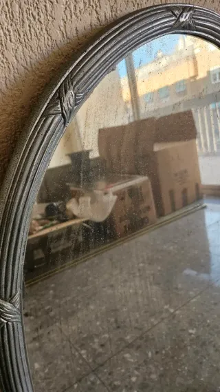 2 Espejos Ovalados Plata Años 60