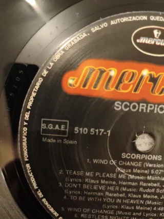 LP SCORPIONS WIND OF CHANGE 12" INSERT + VINILO